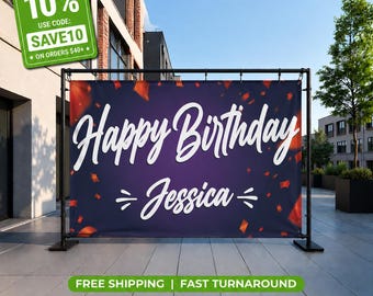 Happy Birthday Vinyl Banner – Reusable Party Decoration