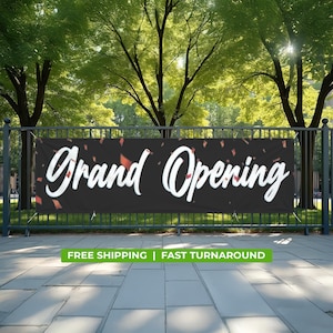 GRAND OPENING Banner – Durable 13oz Vinyl Sign | Waterproof & UV-Resistant | Reusable Outdoor Indoor Storefront Business Sign