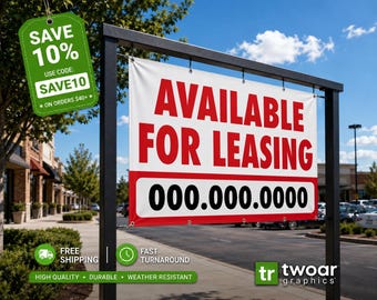 Available for Leasing Banner Sign, Real Estate Advertising