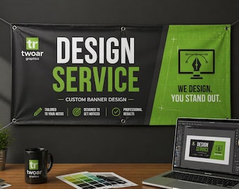 Servicio de diseño de banners personalizados / Diseño de publicidad comercial / Banners para bienes raíces y escaparates / Servicio profesional de diseño gráfico