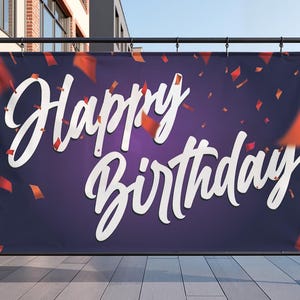 HAPPY BIRTHDAY Banner - 13 Unzen strapazierfähiges Vinyl-Zeichen | Wasserfest & UV-beständig | Wiederverwendbare Outdoor Indoor Party Dekoration Schild.