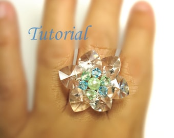 Beading Tutorial - Beaded Flower Of Hearts Ring