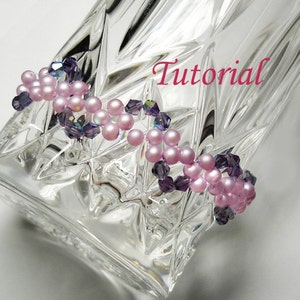 Beading Tutorial Beaded Pearly Twine Bracelet Tutorial Beaded Bracelet Pattern Bracelet Beading Pattern How to make Bead Bracelet Crystal image 2