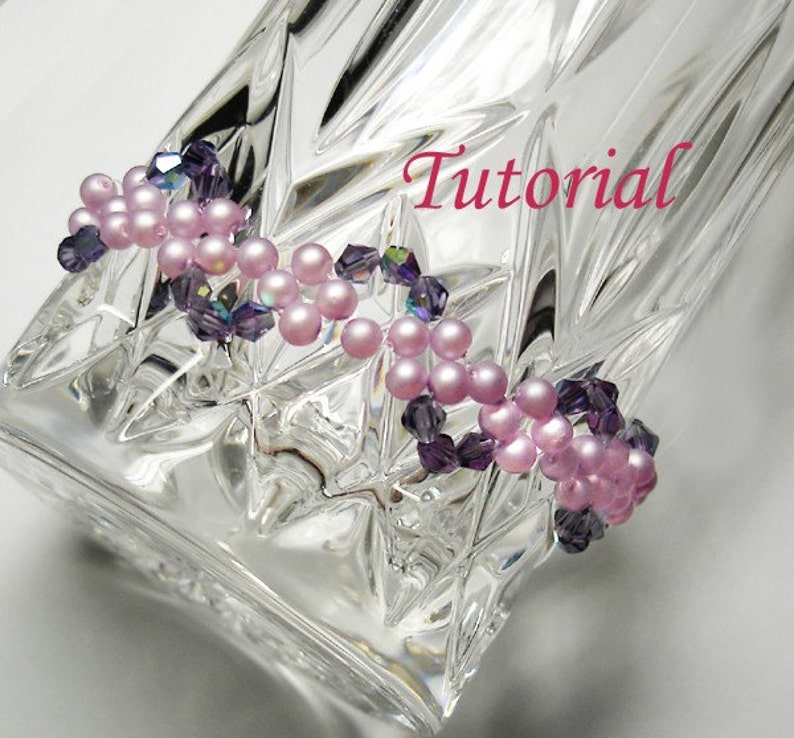 Beading Tutorial Beaded Pearly Twine Bracelet Tutorial Beaded Bracelet Pattern Bracelet Beading Pattern How to make Bead Bracelet Crystal image 2