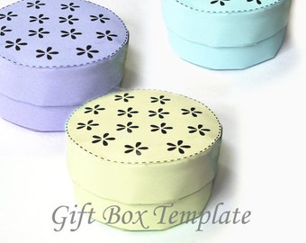 Printable Round Circular Jewelry Gift Box