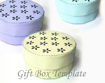 Printable Round Circular Jewelry Gift Box