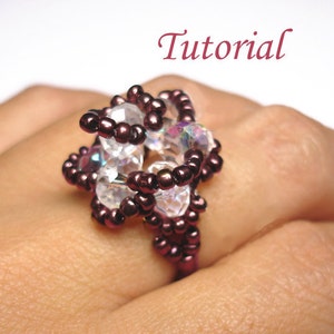 Beading Tutorial Beaded Vintage Rose Ring image 2