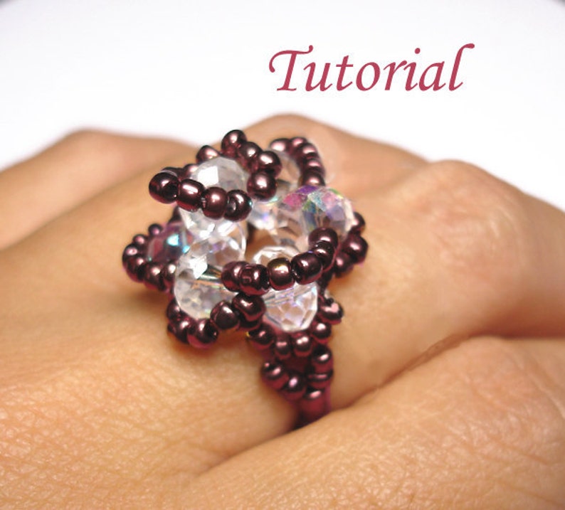 Beading Tutorial Beaded Vintage Rose Ring image 2