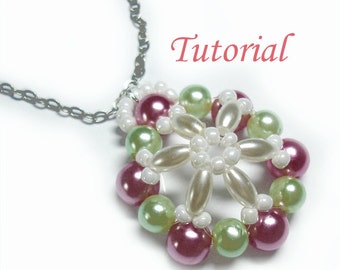 Beading Tutorial - Beaded Snowflake Poinsettia Pendant Christmas Gift Xmas Beaded Ornament Handmade Jewelry for Christmas Snowflake Pendant