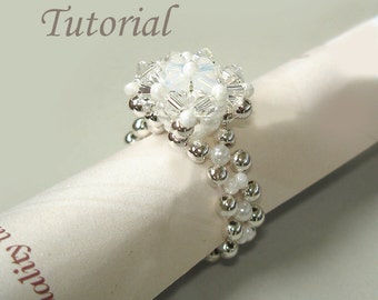 Beading Tutorial - Beaded Snow Diamond Ring Pattern