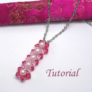 Bead Beading Tutorial Beaded Cherry Blossoms Bar Pendant image 1