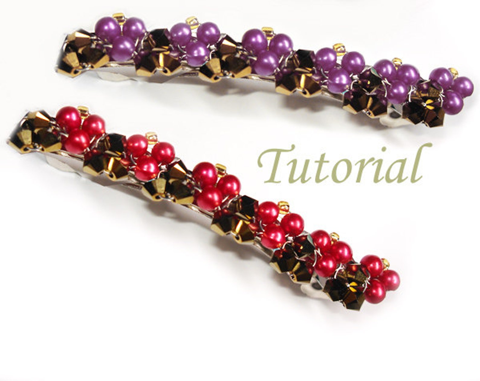 Hair Clip Tutorial Beading Tutorial Beaded Barette Berries Sweet Hair