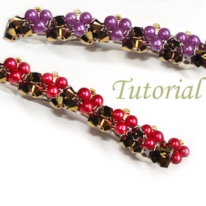 Hair Clip Tutorial Beading Tutorial Beaded Barette Berries Sweet Hair Clip Pattern Beaded Hair Accessories Hair Clip Bead Pattern