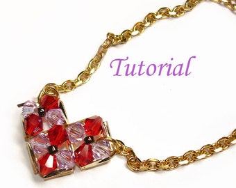 Beading Tutorial - Beaded V for Valentine Pendant