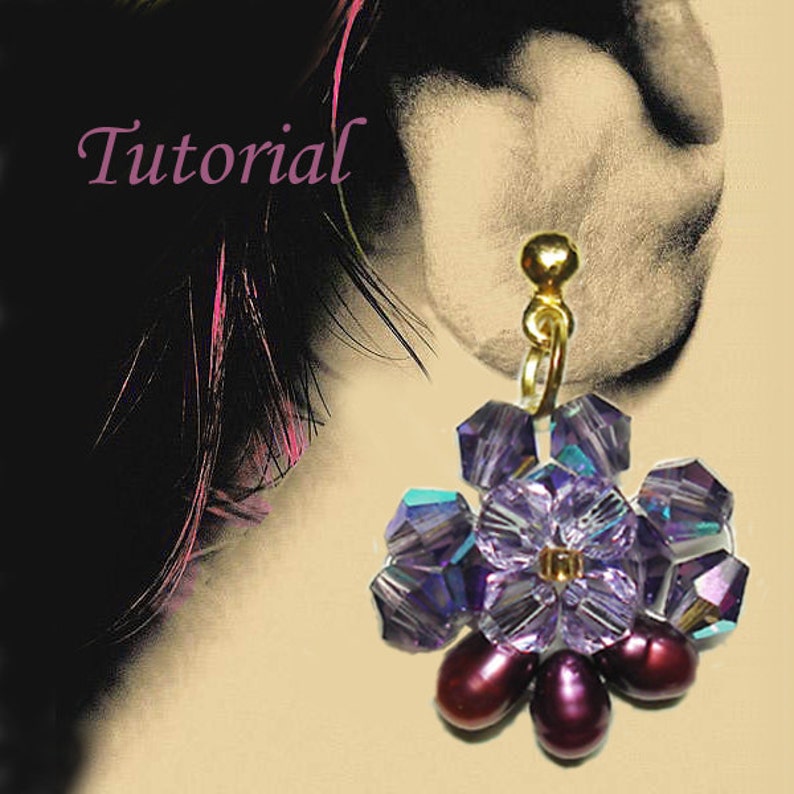 Beading Tutorial Beaded Vanda Orchid Earrings image 2