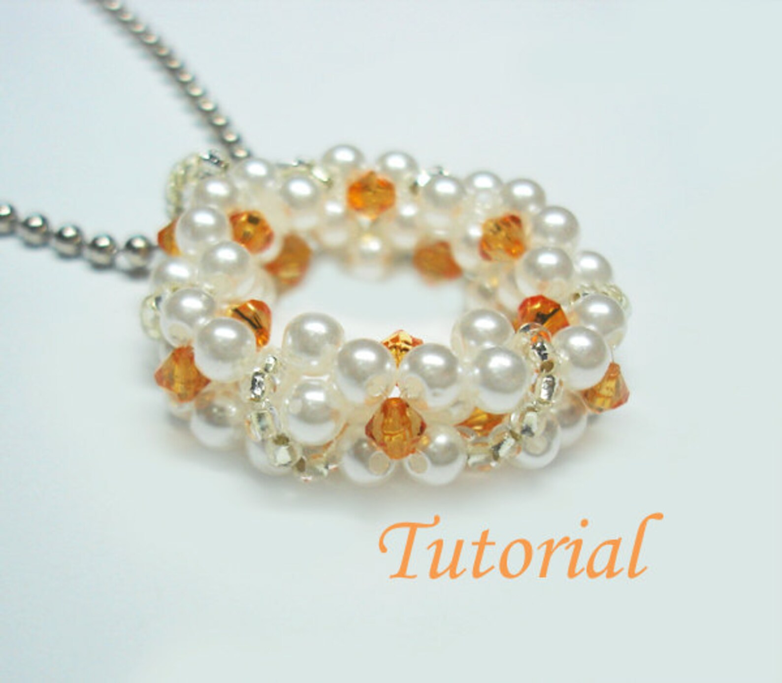 Beading Tutorial - Beaded Bubbly O-range Pendant Pattern Beading ...