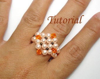 Beading Tutorial - Beaded Pansies Ring