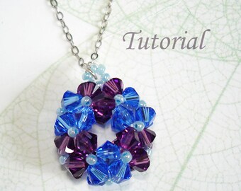 Beading Tutorial - Beaded Bluebells Wreath Pendant Pattern