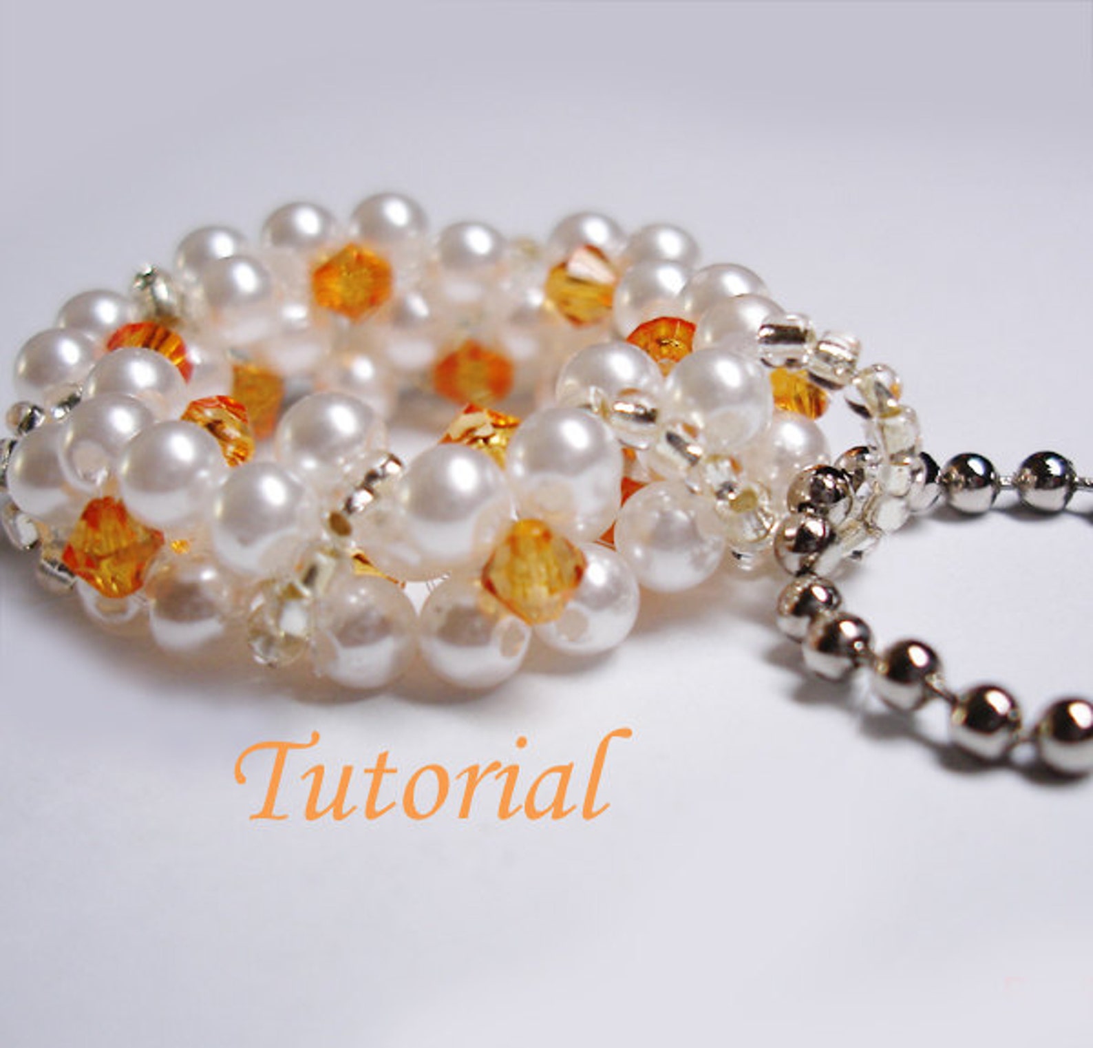 Beading Tutorial - Beaded Bubbly O-range Pendant Pattern Beading ...