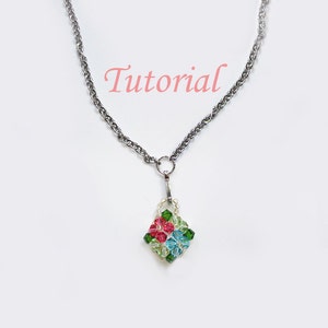 Beading Tutorial Beaded Hydrangeas Pendant image 2