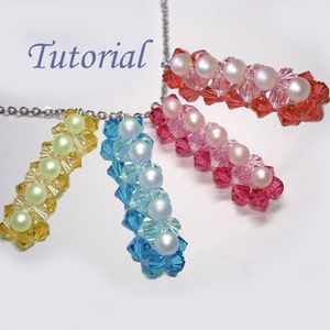 Bead Beading Tutorial Beaded Cherry Blossoms Bar Pendant image 2