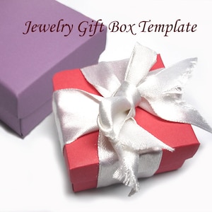 Template Printable Square Jewelry Gift Box image 1