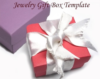 Vorlage - Druckbare quadratische Schmuck Geschenkbox