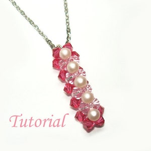 Bead Beading Tutorial Beaded Cherry Blossoms Bar Pendant image 3