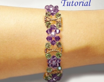 Beading Tutorial - Beaded Violets Are Blue Bracelet