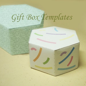 Printable Template Printable Hexagonal Jewelry Gift Box image 1