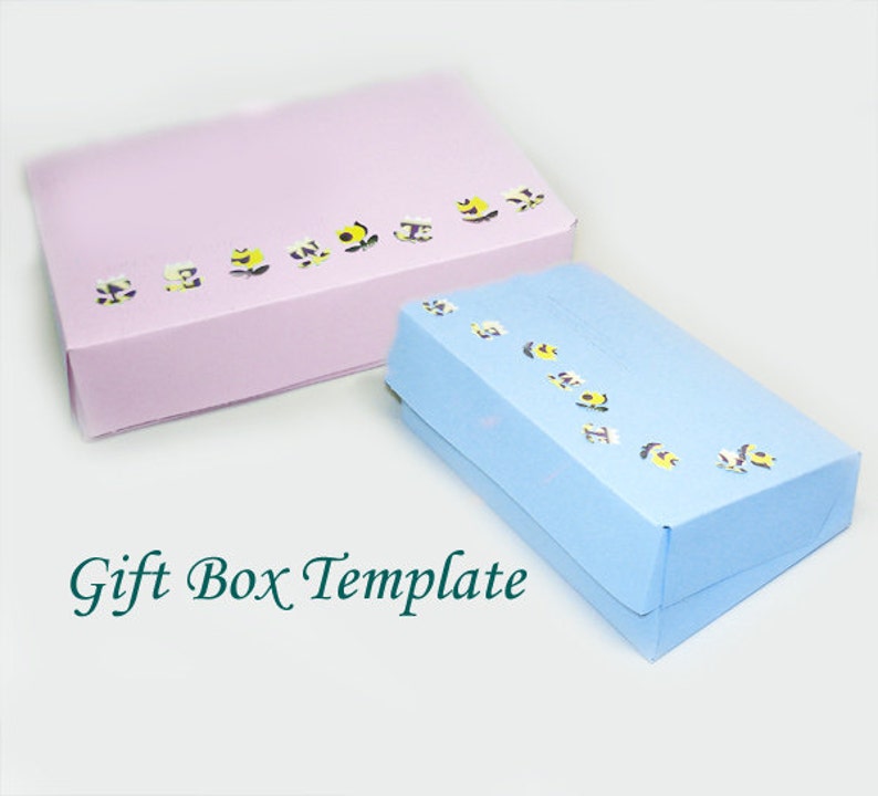 Printable Rectangular Jewelry Gift Box Template, Hinged Lid Etsy