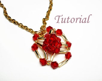 Beading Tutorial - Beaded Rose In Frame Pendant Pattern