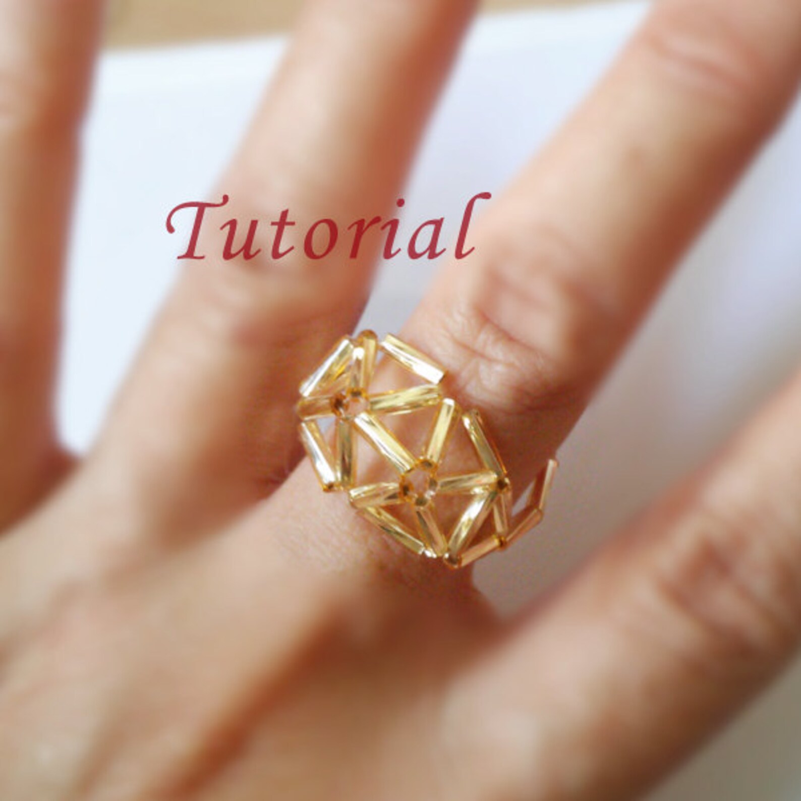 Geometric Ring Pattern Tutorial Bugle Beads Weaving Beaded - Etsy