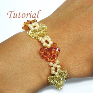 Beading Tutorial Beaded Crystal Heart to Heart Bracelet Pattern image 1