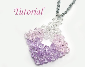 Beading Tutorial - Beaded Pastel Square Pendant