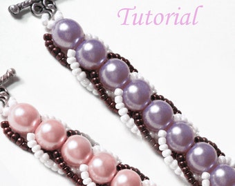 Beads Beading Tutorial, Beaded Bracelet Pattern, beaded bracelet tutorial - Traversing Pearls