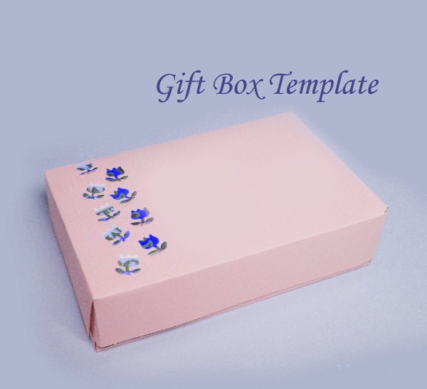 Printable Rectangular Jewelry Gift Box Template Hinged Lid Etsy