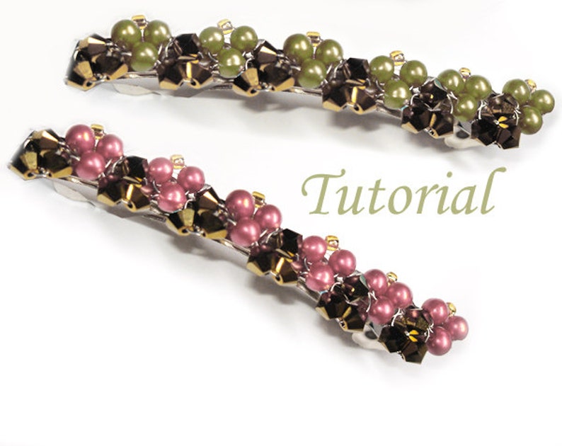 Hair Clip Tutorial Beading Tutorial Beaded Barette Berries Sweet Hair Clip Pattern Beaded Hair