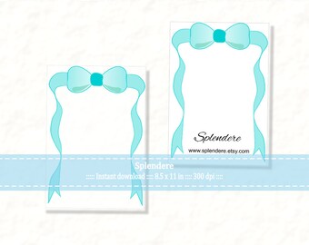 Download Jewelry Card Template, DIY Jewelry Cards, Earrings Necklace display card, Digital bow ribbon design