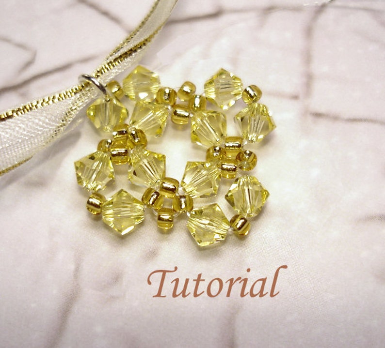 Beading Tutorial Beaded Golden Shower Pendant image 2