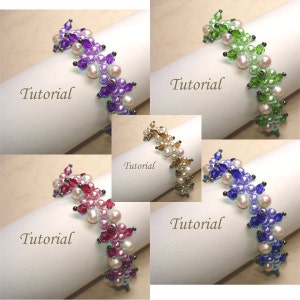 Bead Bracelet Pattern Tutorial Beading Tutorial Beaded Tropical Forest Vine Bracelet Pattern Beading Pattern Beaded Pearl Jewelry Making image 1