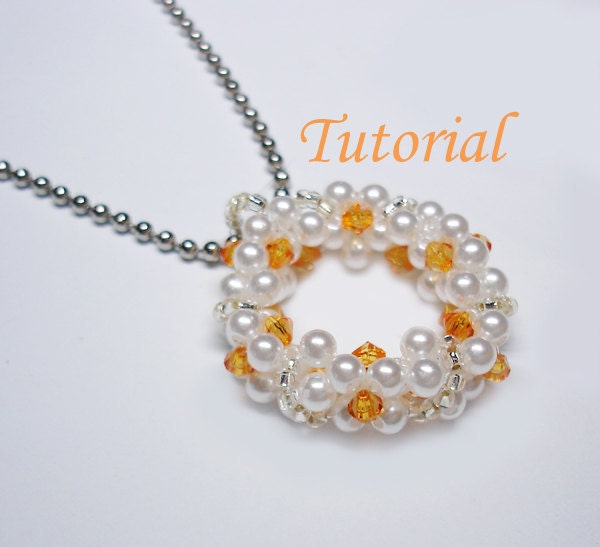 Beading Tutorial - Beaded Bubbly O-range Pendant Pattern Beading ...