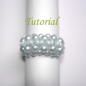 Beading Tutorial Beaded Pinky Curl Ring Pattern Beaded Ring Tutorial Pearl Ring With Seed Beads Pattern Simple Ring Tutorial Pattern image 5