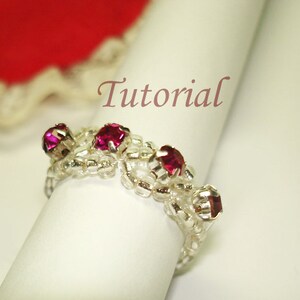 Beading Tutorial Beaded Ripples Of Gems Ring Pattern image 3