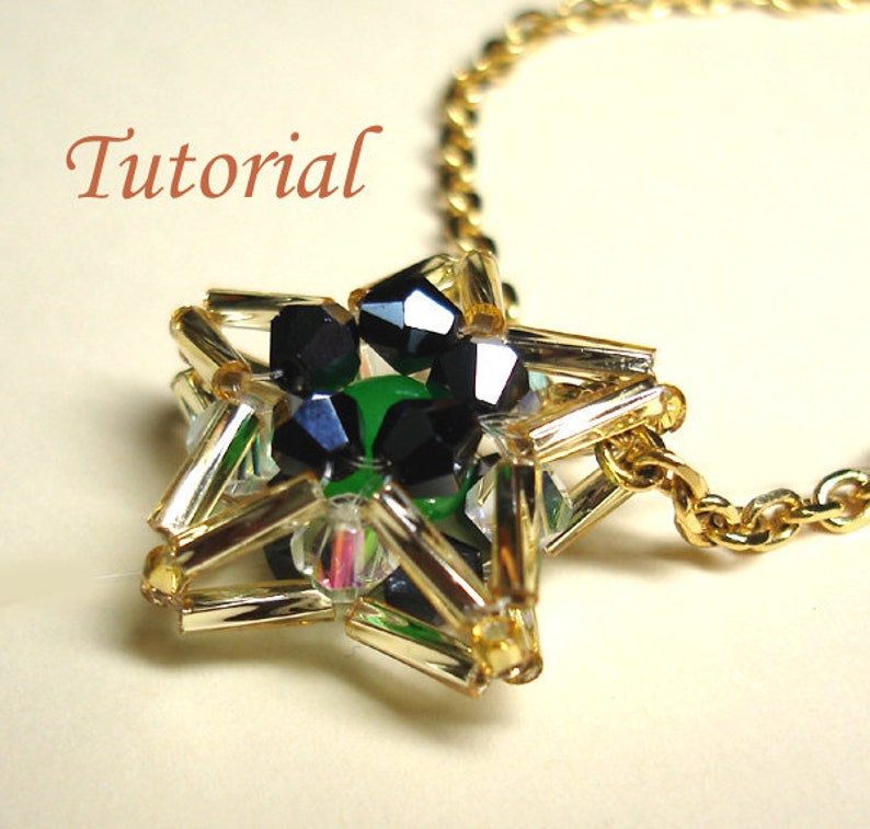 Beading Tutorial Beaded Midnight Star Pendant image 1