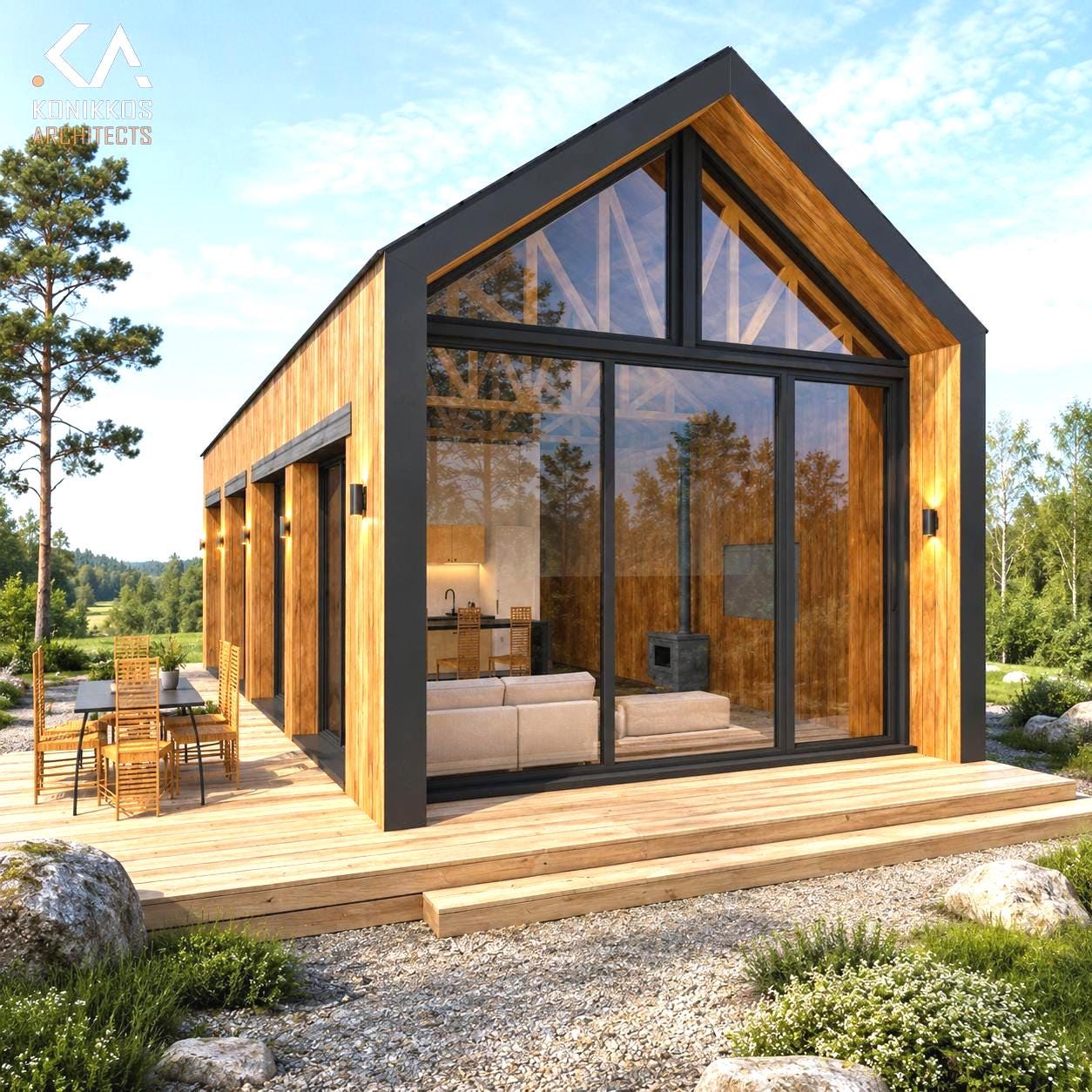 18x48 Ft Modern Barn House, 2 Bedroom Shed Roof Cabin, 893 Sq Ft, Full ...