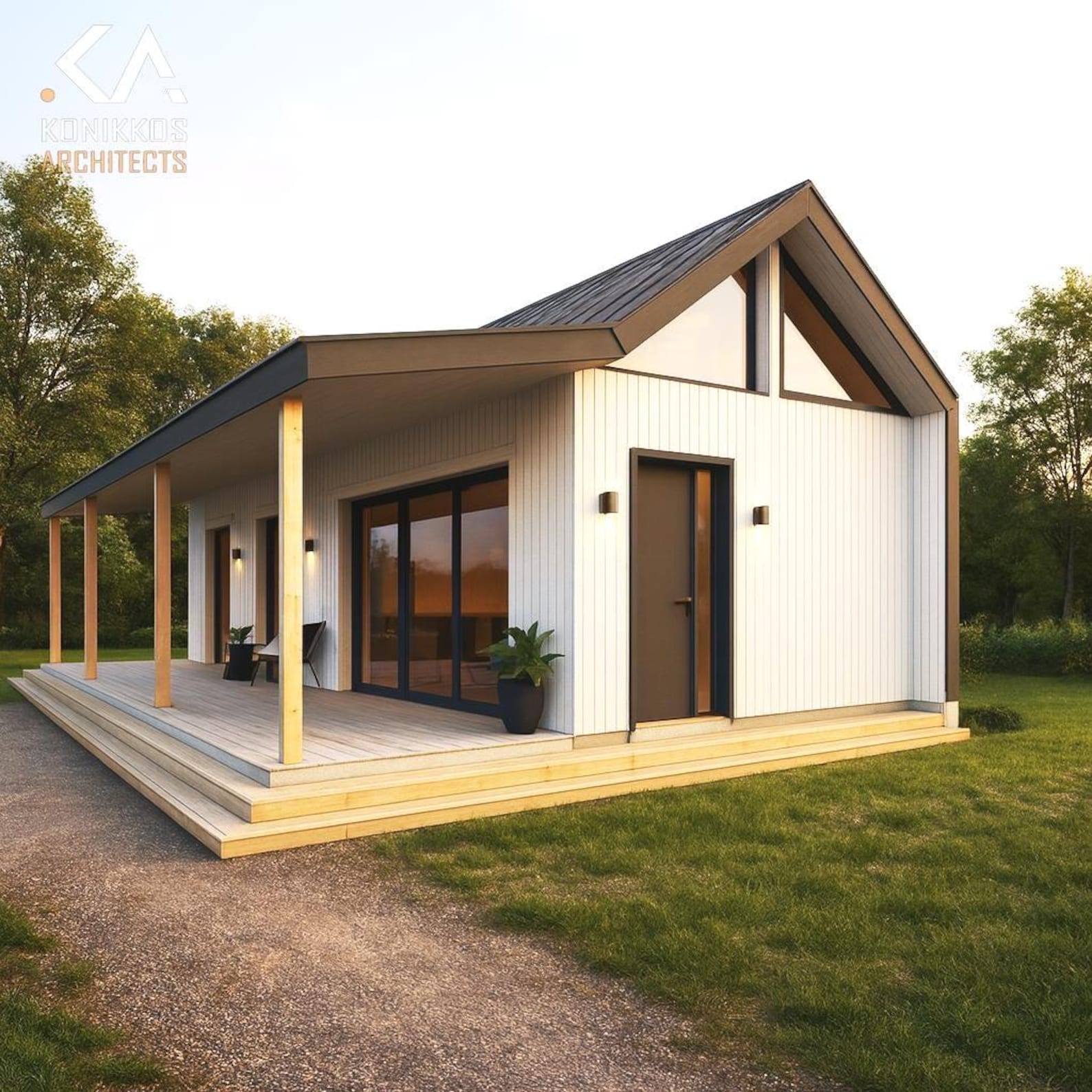 864 Sq Ft - 18x48 Ft - 2 Bedroom Gable Roof (850 Sq Ft Clear) + Porch ...