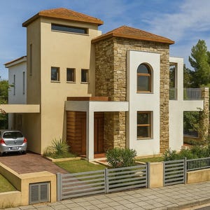 4 Bedroom Villa House Plan – 2,271 sq ft - 2-Story Traditional Home with Balcony + Parking - PDF + CAD + 3D - Luxury Home - Instant Download
