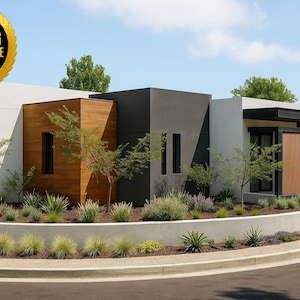 4 Bedroom House Plan PDF | 2,357 ft2 One-Story Modern Home | Covered Porch + Parking | 3 Bath | Dwg + Floor Plan | Instant Download