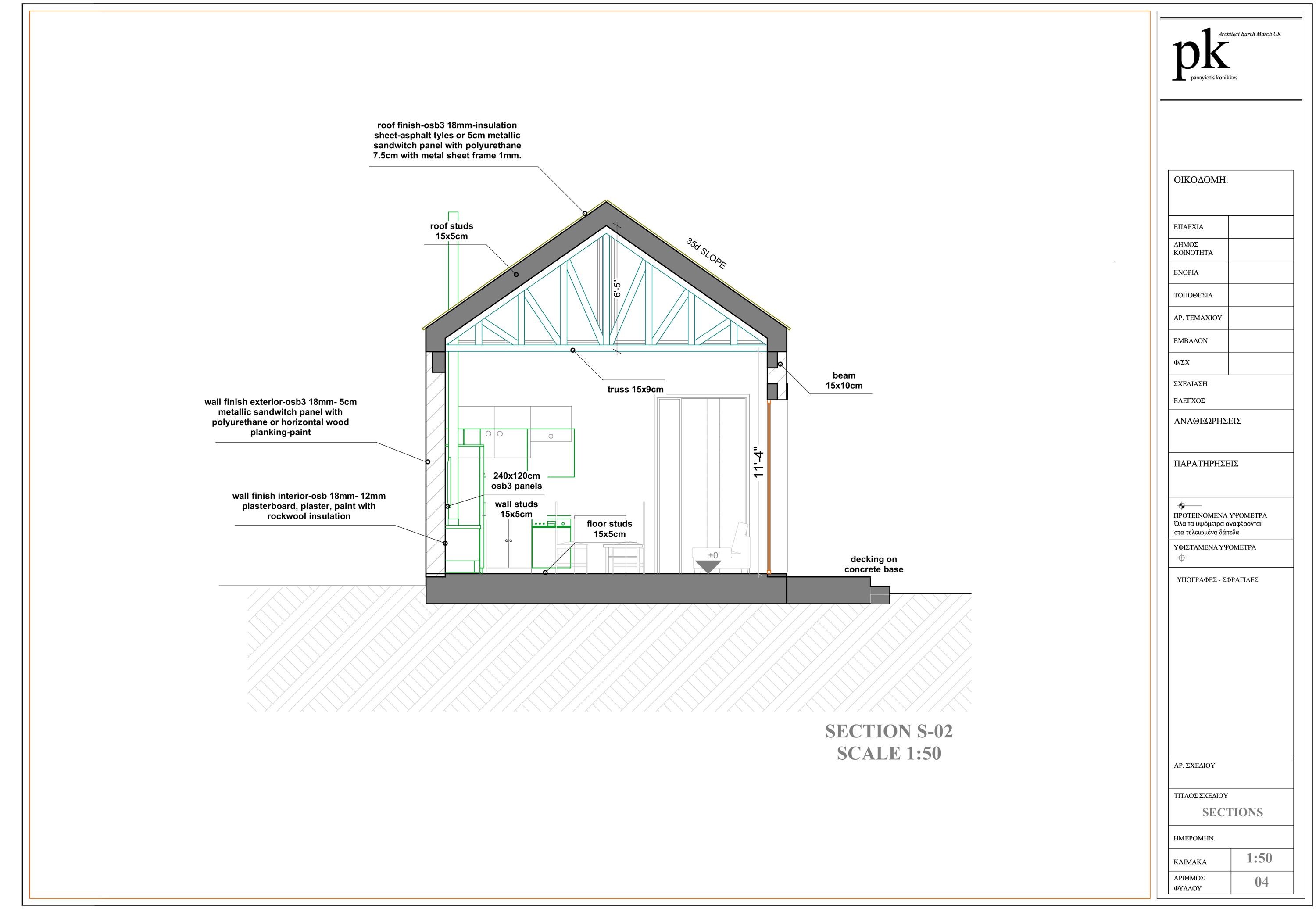 864 Sq Ft - 18x48 Ft - 2 Bedroom - Modern Barn Style Cabin Plan, Gable ...